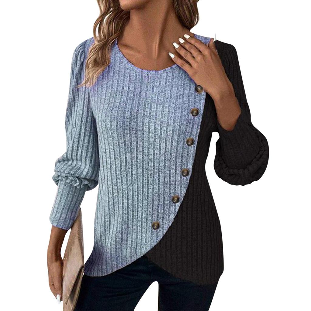 Женские рубашки из денима на пуговицах, повседневные, с длинным рукавом, с V-образным вырезом, из шамбре, блузка, топ