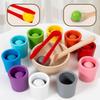 Wooden Color Matching Cups Preschool Educational Toy For Focus And Skill Building
