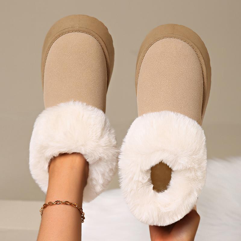 Fashion Winter Thicken Plush Warm Snow Boots for Women Plus Size 36-43 Non Slip Cotton Padded Shoes Woman faux fur platform Ankle Boots