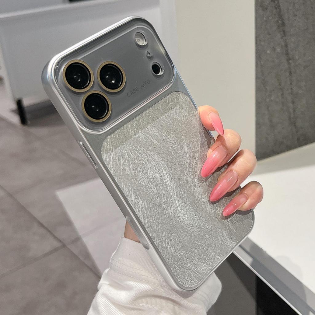 Текстурированный шифоновый чехол для телефона iPhone 14/15/16/17 Pro Max с большим окном
