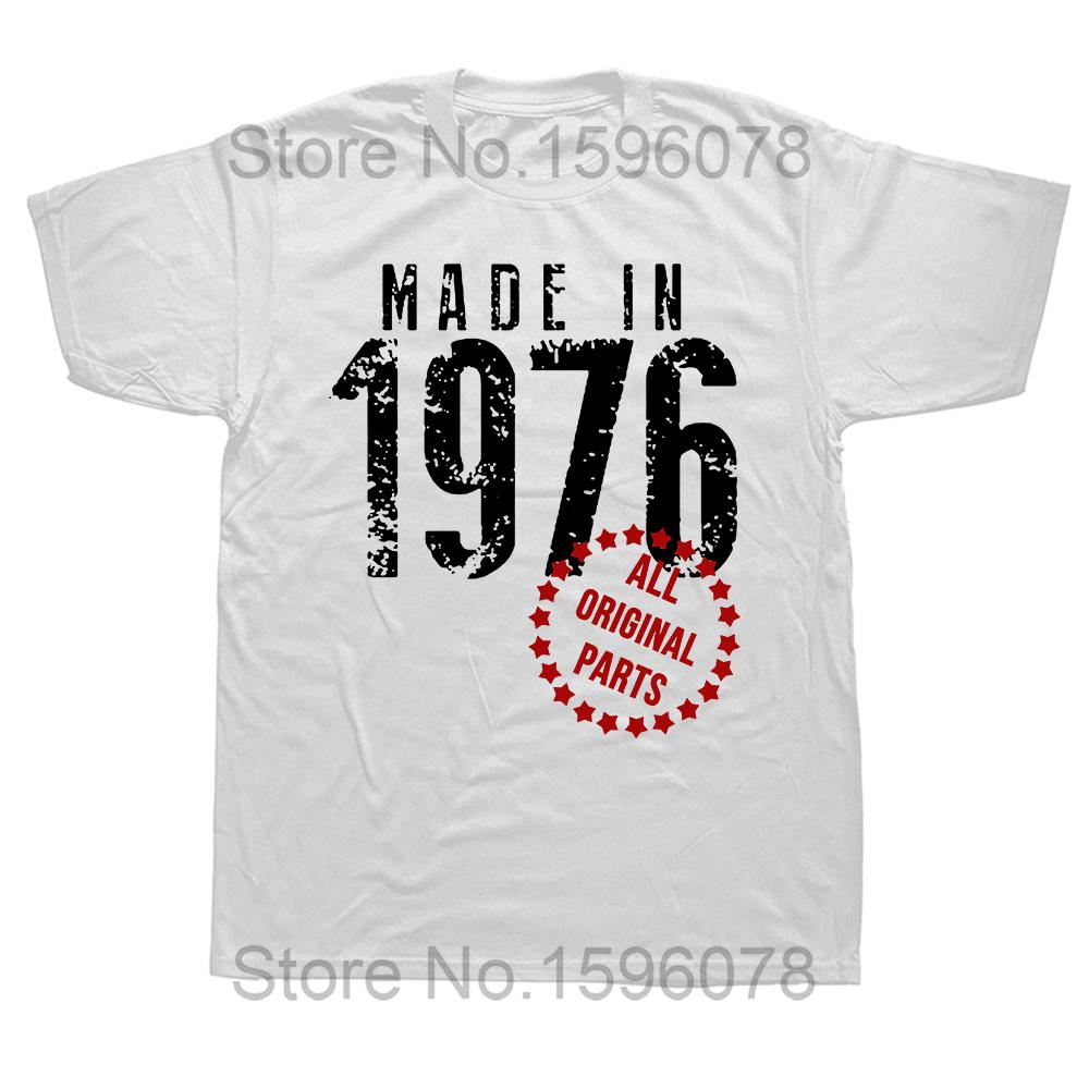 Забавные 48-е Классические 1976 Оригинальные Футболки Летняя Графическая Хлопковая Уличная Одежда с Коротким Рукавом Подарки на День Рождения Футболка Мужская Одежда