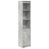 VidaXL Buffet haut gris béton 37,5x35x180 cm bois d'ingénierie, armoire, armoire latérale, armoire de rangement haute, 861673