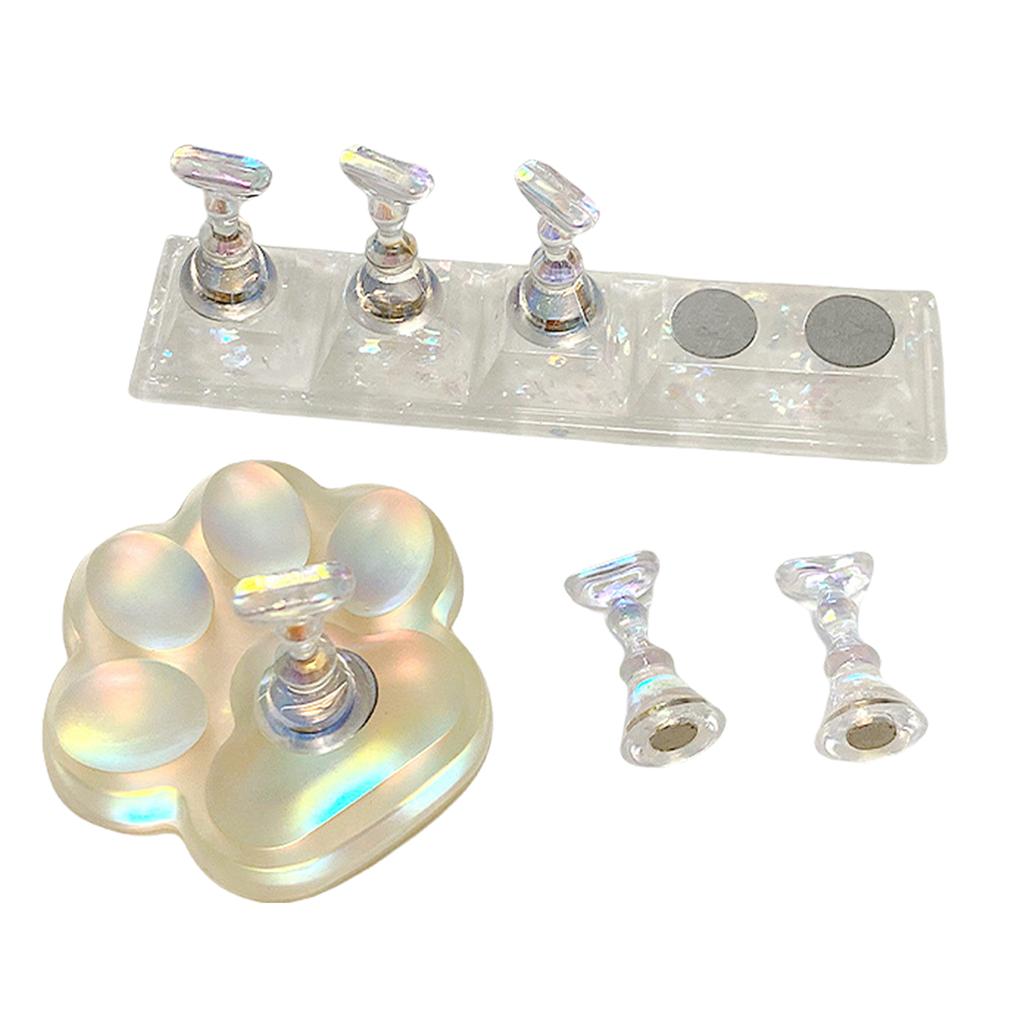 Магнитный держатель для ногтей в форме кошачьей лапки, стенд для практики ухода за ногтями, подставка для демонстрации ногтей, держатель для типсов для любителей маникюра