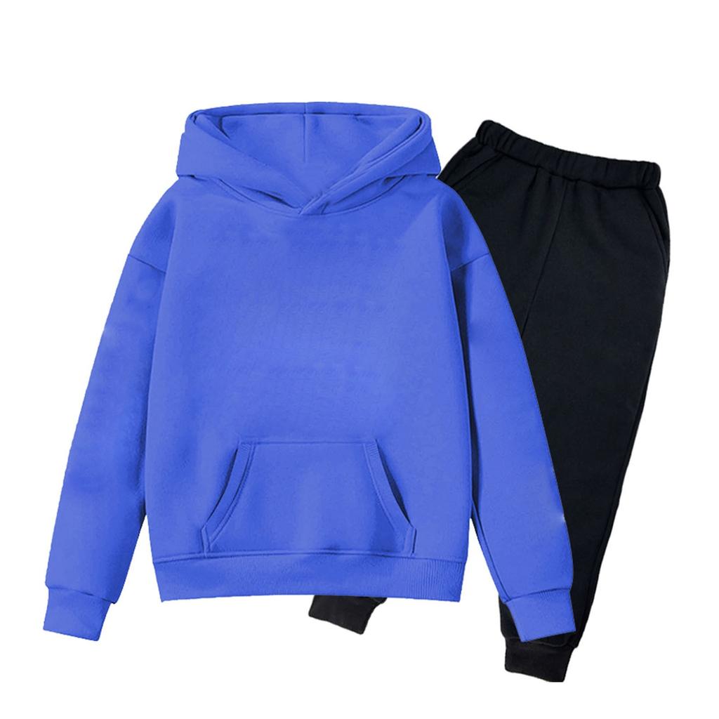 Children's Solid Color Sweatshirt Set (pants + Top)