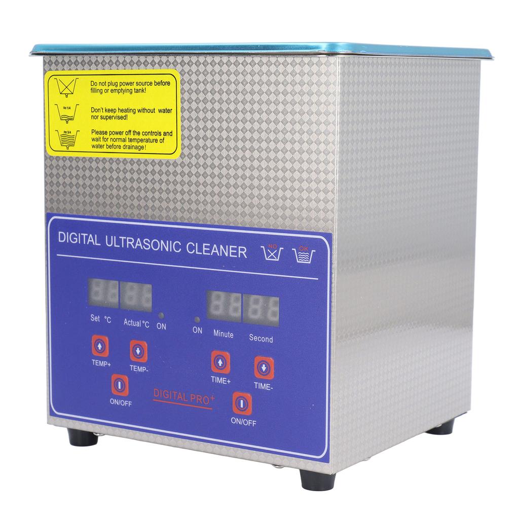2 л Ультразвуковой очиститель из нержавеющей стали с регулируемой температурой Ультразвуковая чистящая машина для ювелирных изделий, измерительных приборов, печатных плат