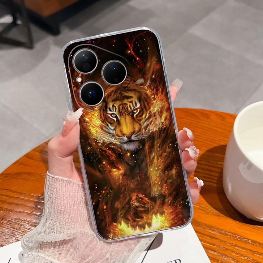 Для Huawei Honor 400 Magic5 Pura 80 Ultra Pro Прозрачный противоударный чехол для телефона с милым узором панды, мягкий силиконовый чехол премиум-защиты для корпуса Huawei