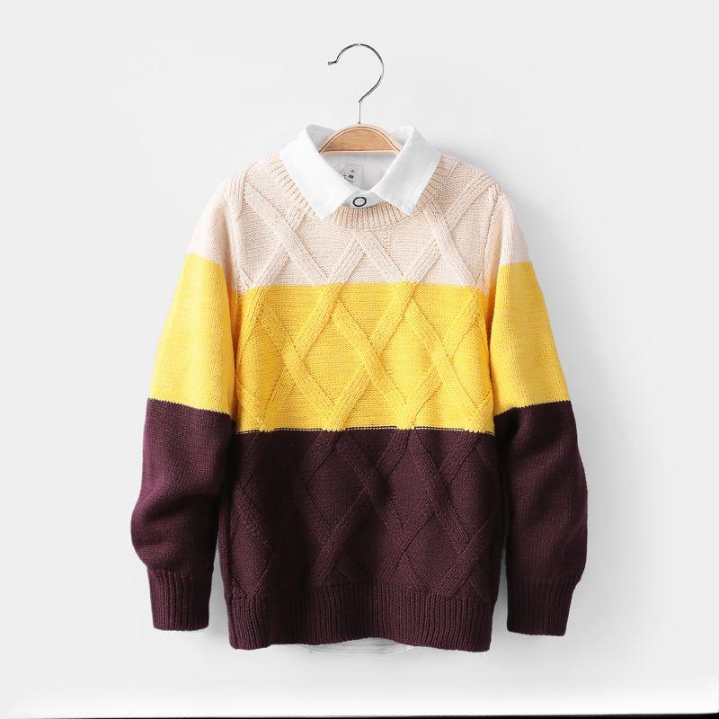 Свитера для мальчиков Осенний детский трикотаж Свитера-пуловеры для мальчиков для больших детей