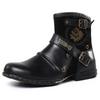 Fashion 2024 New In Men Boots Luxury Handmade Men Ankle Boots Metal Buckle Zipper Motorcycle Boots Outdoor Plus Size 39-48 Punk Bottines