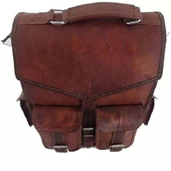 Goat Leather Bag Backpack Rucksack Laptop Vintage Brown Genuine Travel New Men's