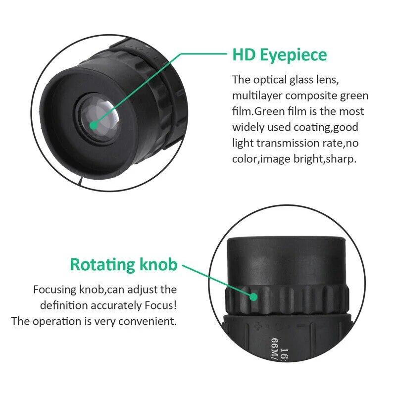 HD 16x52 Optical Telescope Day & Night Vision Monocular Hunting Camping Hiking