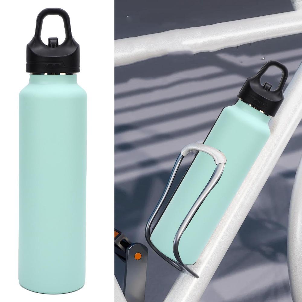 30x7.5cm Insulated Water Bottle Orange Sports Water Bottle Stainless Steel Water Bottle for Hiking