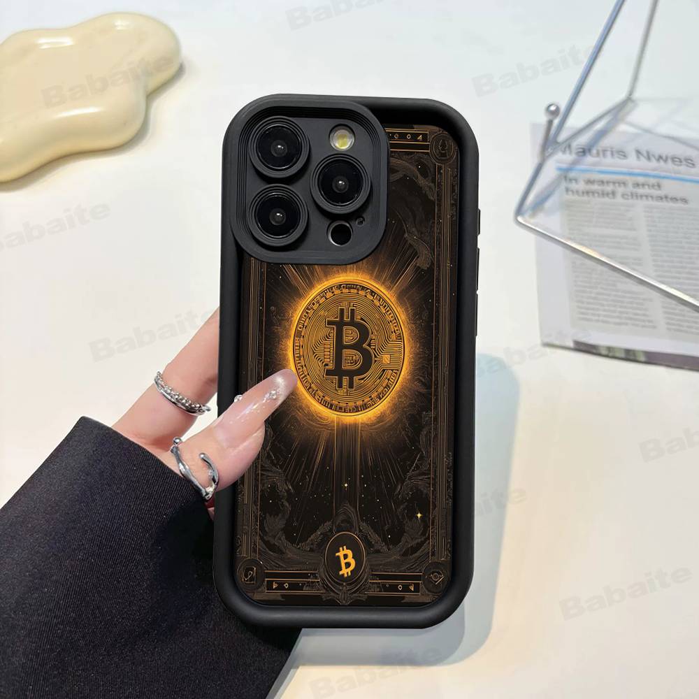 Роскошный чехол для телефона Bitcoin для iPhone 17 16 15 13 11 12 14 Pro Max Plus Силиконовый защитный корпус