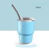 1 Piece 2oz Mini Tumbler Shot Glass with Straw and Lid Stainless Steel Cute Cups Double Wall Vacuum Insulated Shot Glasses Cups