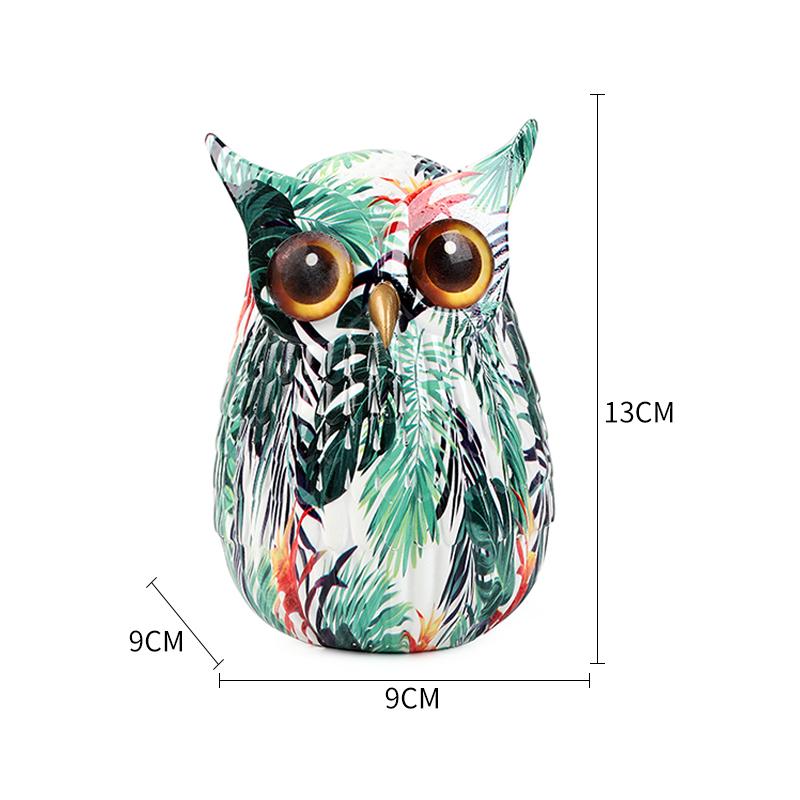 Painted Owl Resin Figurines Nordic Modern Graffiti Animal Sculpture Living Room Ornaments For Home Decor Desk Office Decoration