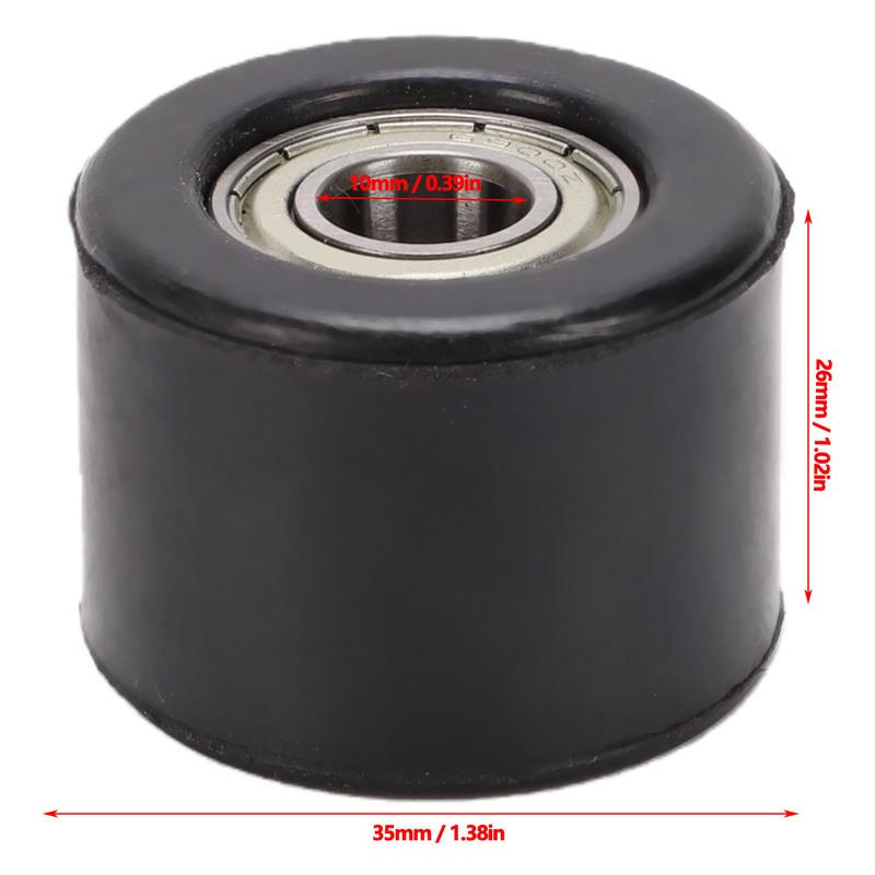 Chain Roller Pulley Tensioner 10mm Black High Hardness Tensioner Wheel for Dirt Bikes Motorcycles Chain Tensioner Roller