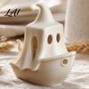 Relaxation Gift Idea 3D Printed Ghost/Pumpkin Boat Figurine Creative Ghost Ornament Mini Pumpkin Fun Sculpture Desktop Decoration for Office Study