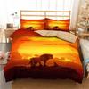 Lion Duvet Cover Set Microfiber Couple Bedding Set For Boys Teens 3D Animal Print Comforter Cover African Wildlife Quilt Cover
