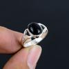 Black Spinel 8x10 MM Cabochon Hand Crafted Stone Fine Polished 925 Sterling Silver Ring with Unique Design Gift Wedding Engagement