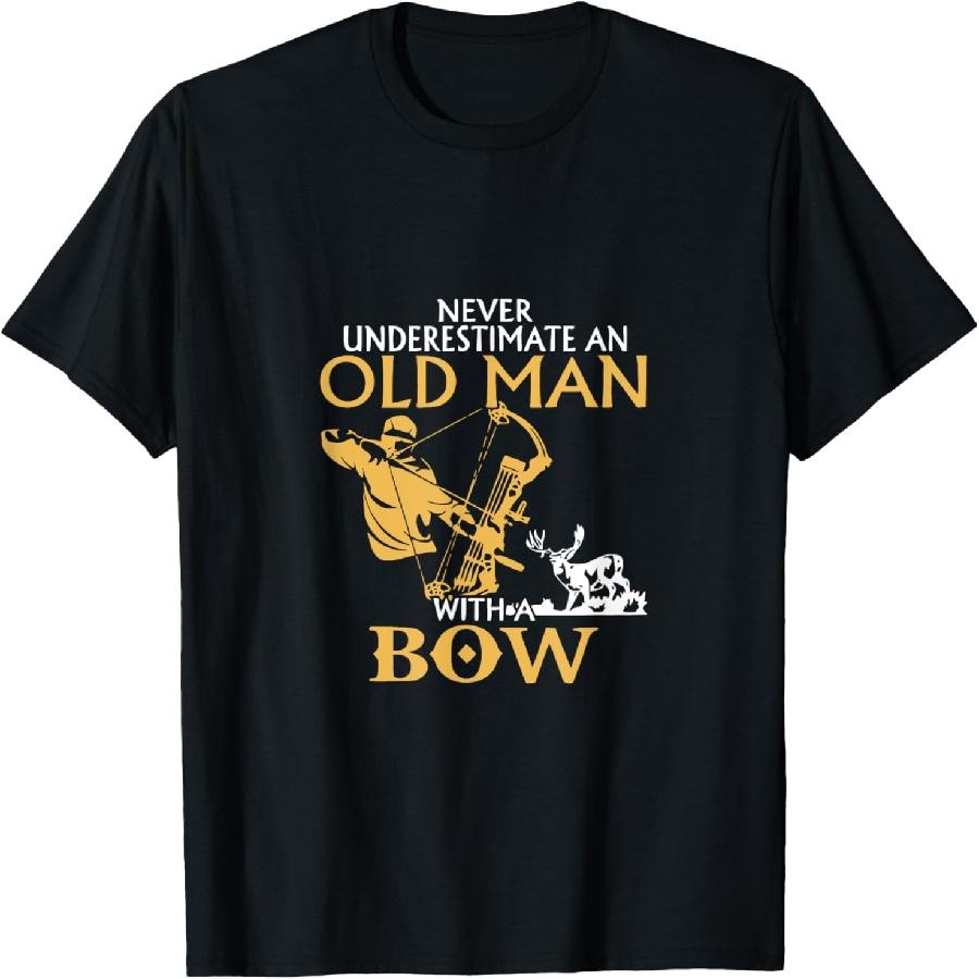 Unisex T-shirt Old Man Archery Compound Bow Deer Elk Big Game Hunting T-Shirt