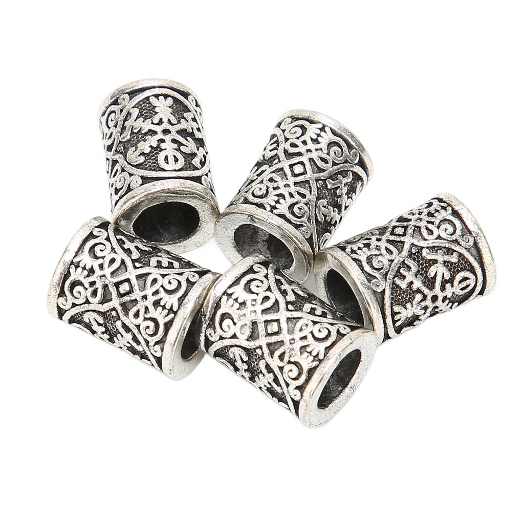 5pcs Beard Beads Viking Vintage Alloy Beard Beads for Beards Dirty Braids Bracelets Necklaces