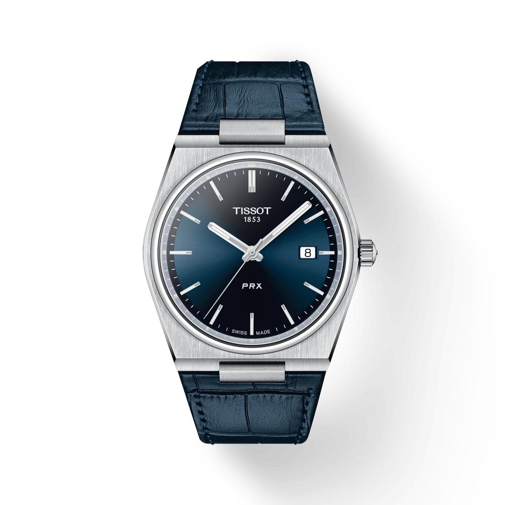 Tissot Мужские модные часы с кожаным ремешком и синим циферблатом T137.410.16.041.00