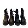 Black Skinny Martin Boots Women's 2025 New Autumn Thick-soled Heightening Small Retro British Short Boots Women
