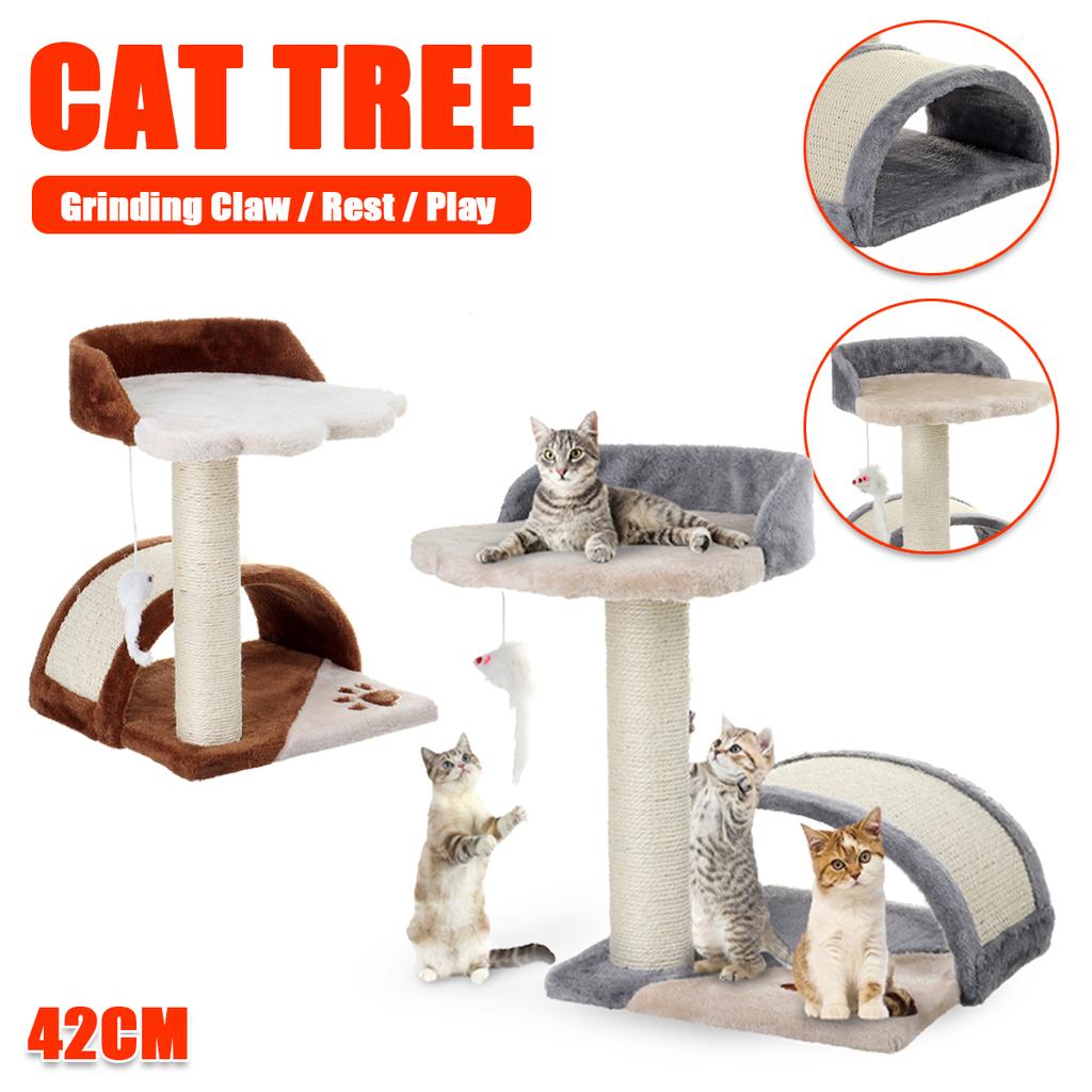 42 см кошачья башня для скалолазания, доска для тренировки царапин, тренировочная рамка с домиком для домашних животных, плюшевый коврик против падения для домашних животных