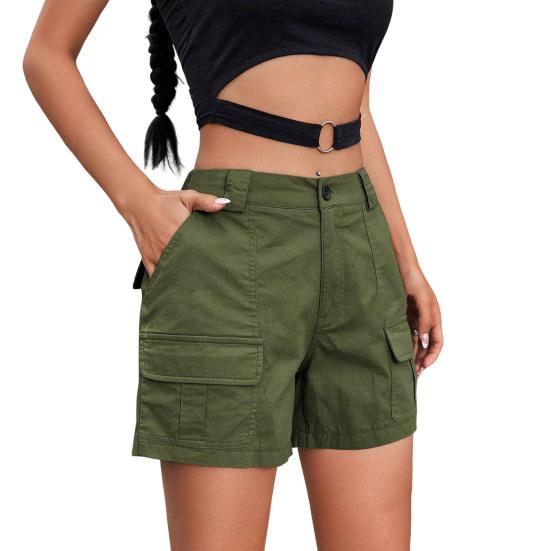 Женские шорты-карго, повседневные шорты-бермуды длиной до колена с карманами, летние мешковатые широкие штанины для походов