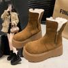 Fashion AJGS Thickened Plush Warm Snow Boots 2024 New Fashion Winter Women's Thick-soled Boots Shoes Women's Fur Zipper Boots