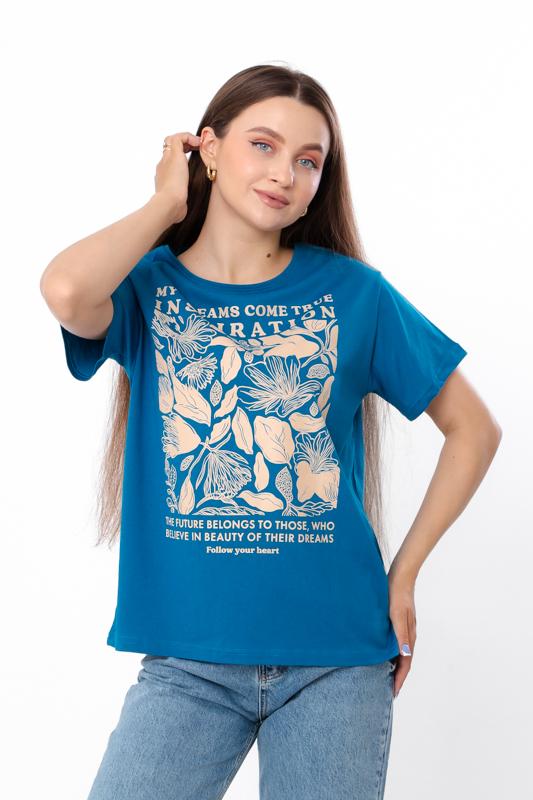 Women’s Oversize Cotton T-Shirt – Lightweight Knit with Floral Print & Relaxed Fit Summer 8127-001-33-1 HC