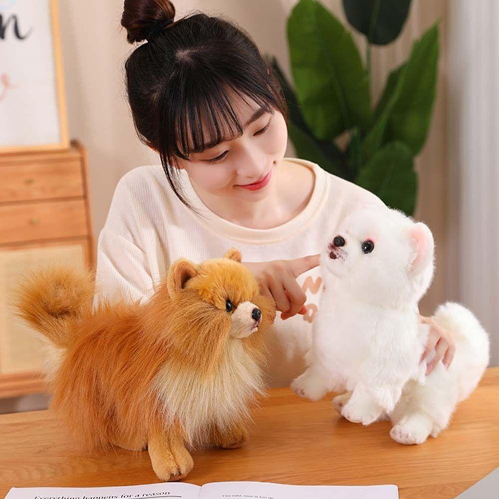 Real Life Pomeranian Plush Toy Stuffed Animals Stuffed Puppy Doll  Kids Girls