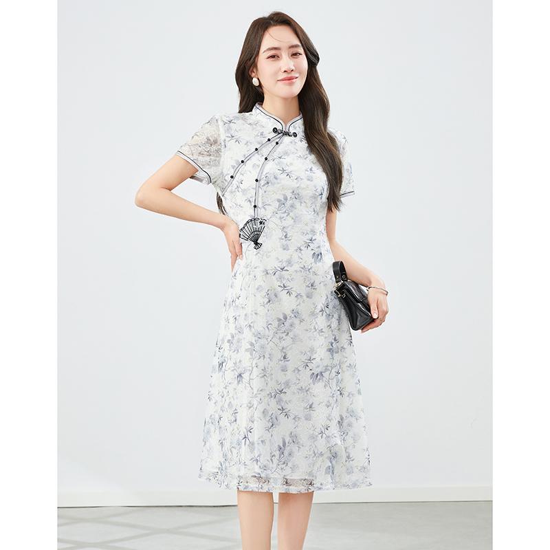 New Chinese style improved qipao high-end slimming dress