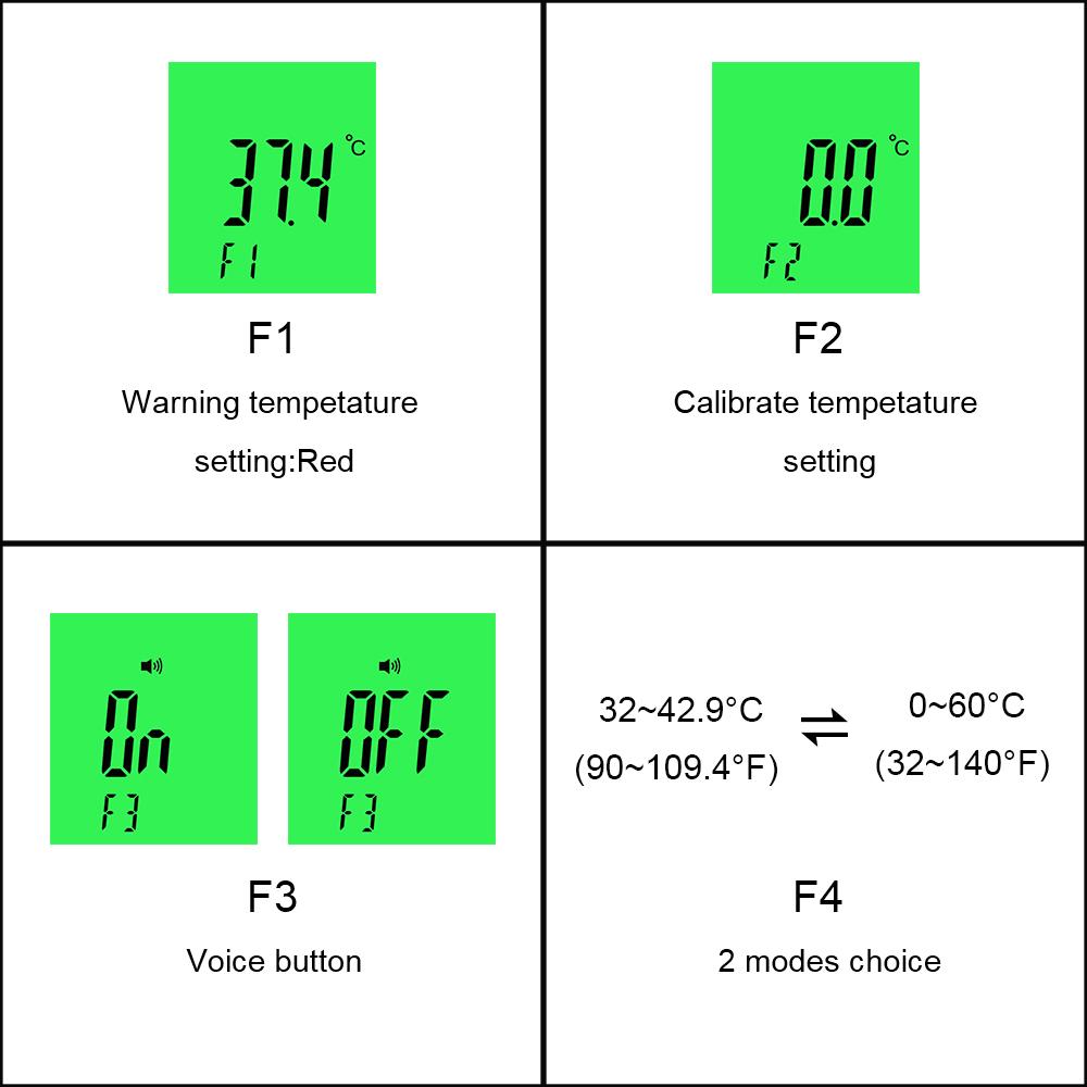 Цифровой бесконтактный термометр ИК-инфракрасный 32C ~ 42,9C 90-109,2 F ЖК-пистолет для лба, измеритель температуры