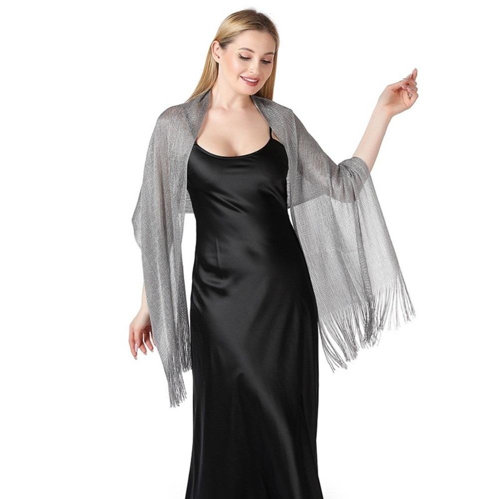 Lightweight Hollow Out Shawl Sun Protection Thread Dresses Tassel Shawl Evening Parties
