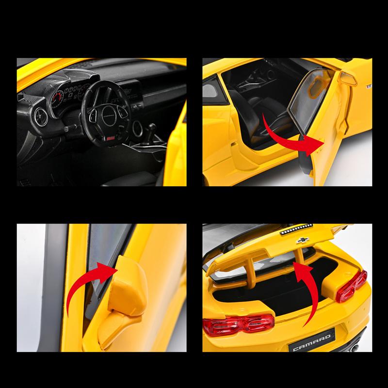 1:18 Chevrolet Camaro Alloy Sports Car Model Diecasts Metal Track Racing Vehicles Car Model Sound Light Simulation Kids Toy Gift