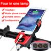 CANXING 4 In 1 Bicycle Strong Light Headlight Set With Horn Mobile Phone Holder For Bike MTB Light 909