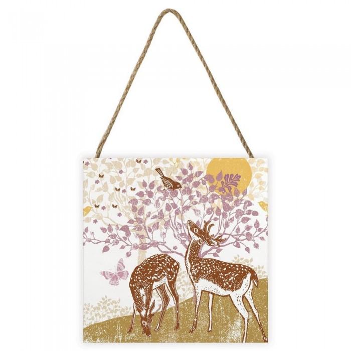 Summer Thornton Woodland Природа Олень Деревянный блок