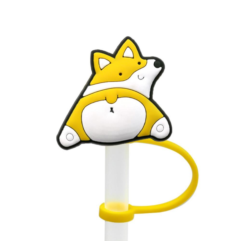 5 шт. мультяшная собака силиконовая трубочка заглушка 10 мм трубочка наконечники крышка питьевая трубочка пылезащитный колпачок принадлежности для вечеринок