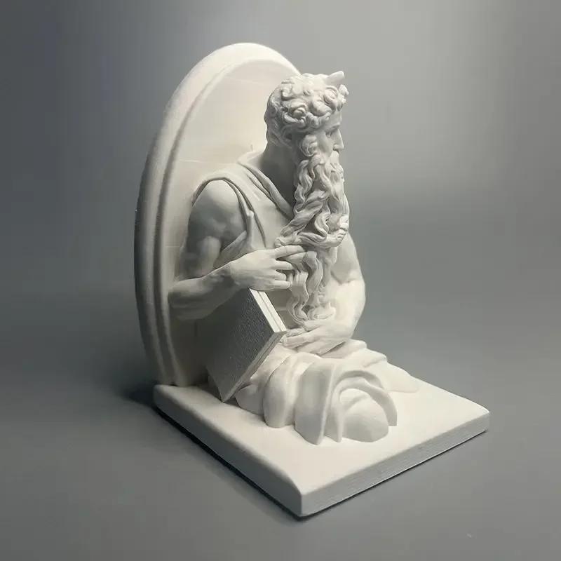 Фигурка Моисея Скульптура диффузорный камень Скульптура Художественное произведение Гипсовая статуя Статуя Искусство Скульптура Украшение для дома Гостиная Подарки на день рождения