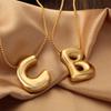 Cute Smooth Letter Necklace, Chubby Pendant, European and American Fashionable and Simple Collarbone Chain