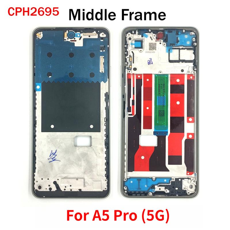 Middle Frame For Oppo A5 Pro 5G CPH2695 LCD Front Frame Housing Bezel With Side Button Repair Parts