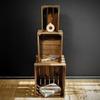 Caisse en Bois Wengé - CREATIVE DECO - 50 x 40 x 30 cm - Caisse Rangement Bois - Caisse en Bois Vintage