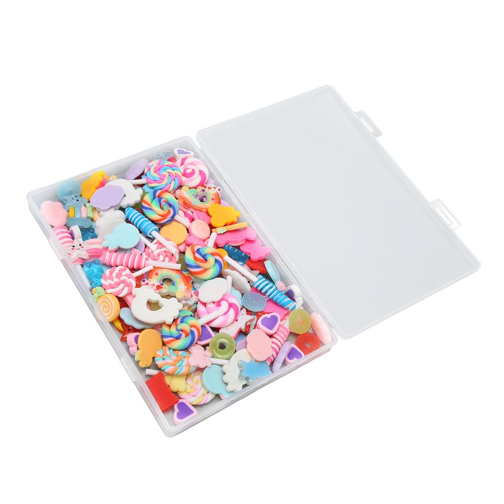 120Pcs Slime Charm Candy Design Plastic Cartoon Charm DIY Accessory for Crafting