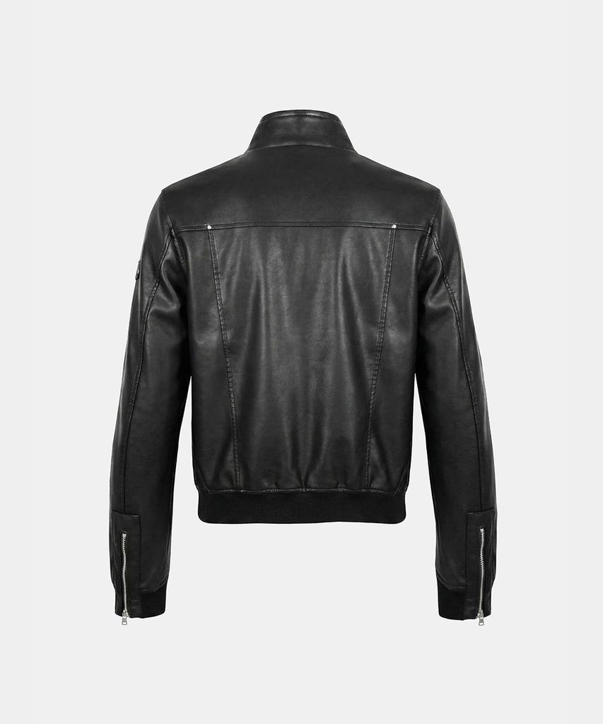 Badblood Daytona High-Neck Bomber Jacket - Black Leather