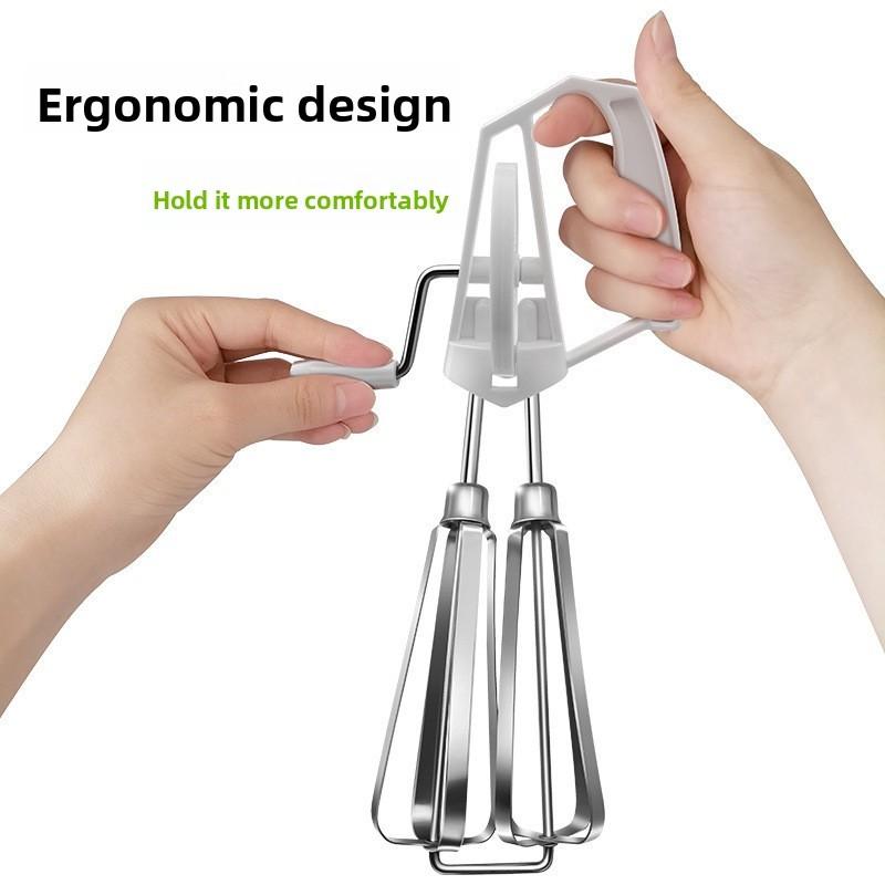 Manual Egg Whisk And Dough Mixer With Splash Prevention For Home Use