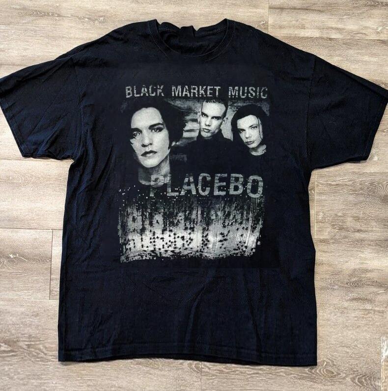 Винтажная футболка Placebo black market music band Хлопок Унисекс Рубашка EG190