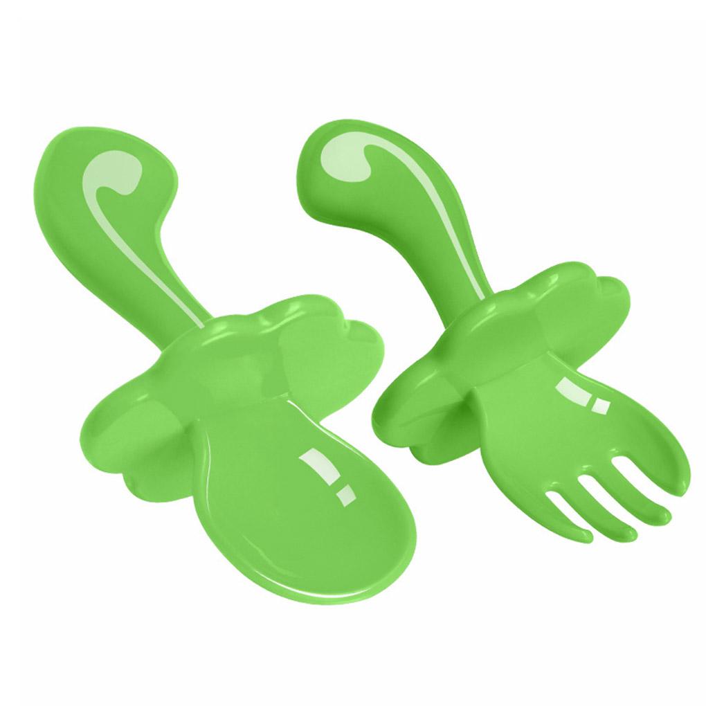Baby Cloud Fork Spoon Short Handle Eating Training Self Feeding Tools for Infant