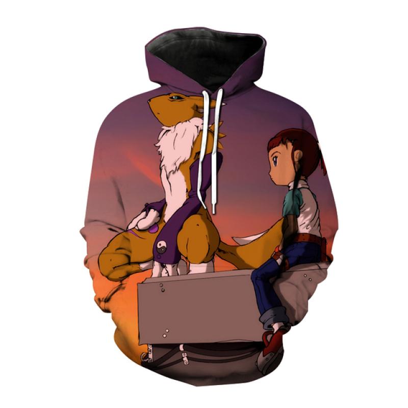 Осень-зима толстовки с капюшоном в стиле аниме Digimon Adventure 3D принт толстовка для мужчин и женщин модный пуловер с капюшоном цифровые монстры пальто унисекс