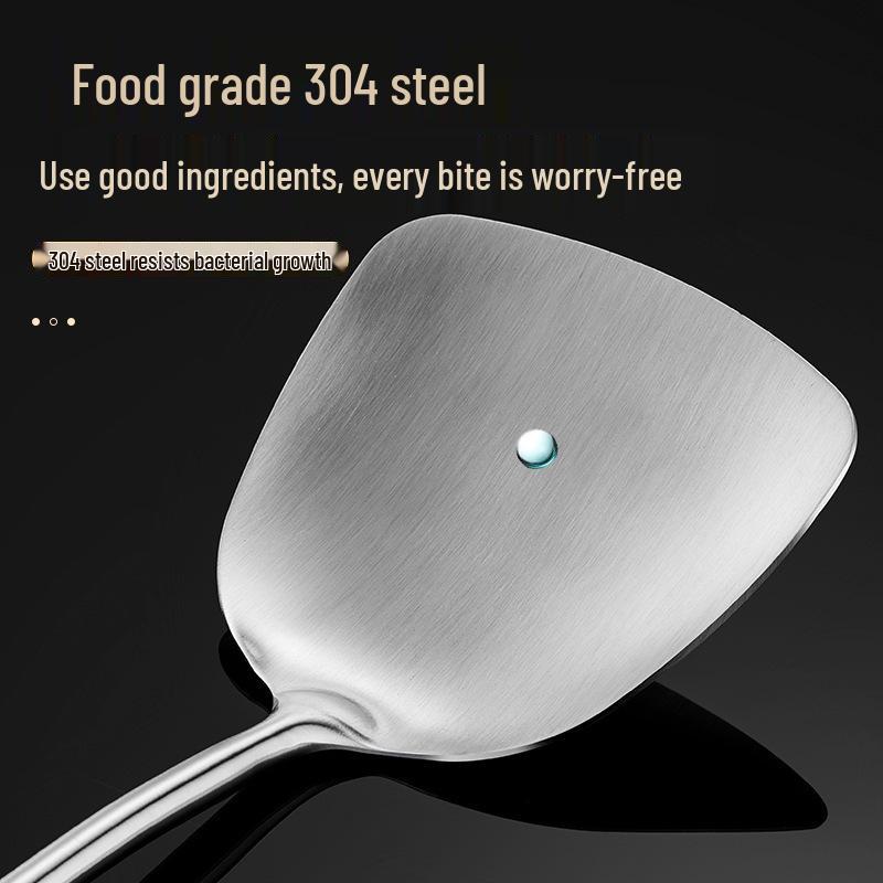 Набор кухонной утвари из нержавеющей стали 304 и грушевого дерева - Лопатка для стир-фрая, Шумовка, Лопатка для жарки, Ложка для риса.