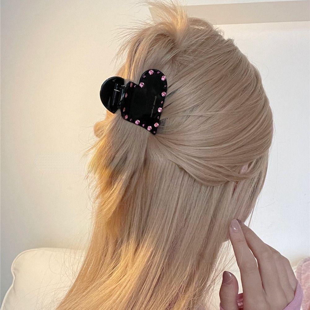 Shape Acetate Love Hair Claw Korean Style Grab Clip Female Hair Accessories Hair Clip